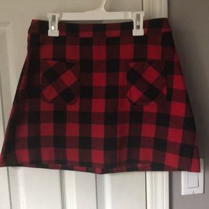 A plaid skirt